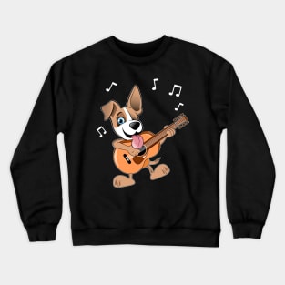 Guitar Music Dog T-Shirt Funny Pet Gift Idea Crewneck Sweatshirt